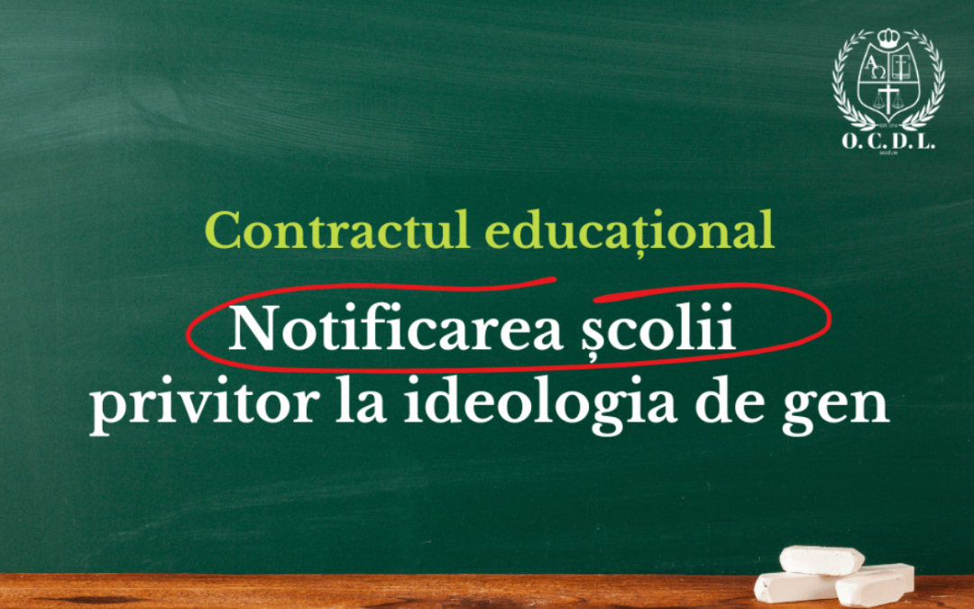 Notificarea școlii privind Contractul Educațional 2024